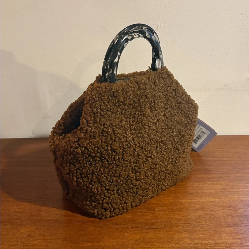 NWT PIXIE MOOD - Small Dumpling Tote in Dark Brown Shearling - Picture 15 of 15